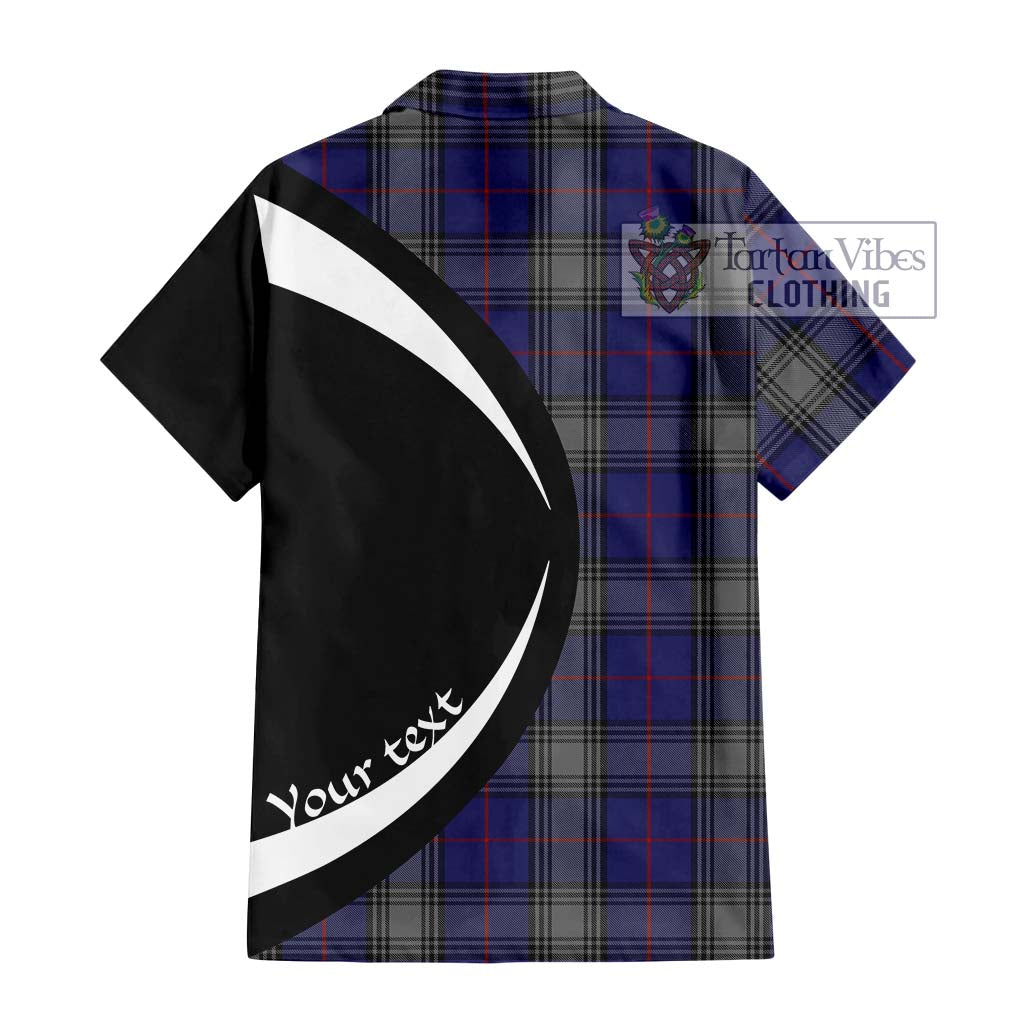Kinnaird Tartan Short Sleeve Button Up with Family Crest Circle Style - Tartan Vibes Clothing