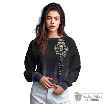 Kinnaird Tartan Sweatshirt Featuring Alba Gu Brath Family Crest Celtic Inspired