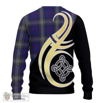 Kinnaird Tartan Knitted Sweater with Family Crest and Celtic Symbol Style - Tartan Vibes Clothing