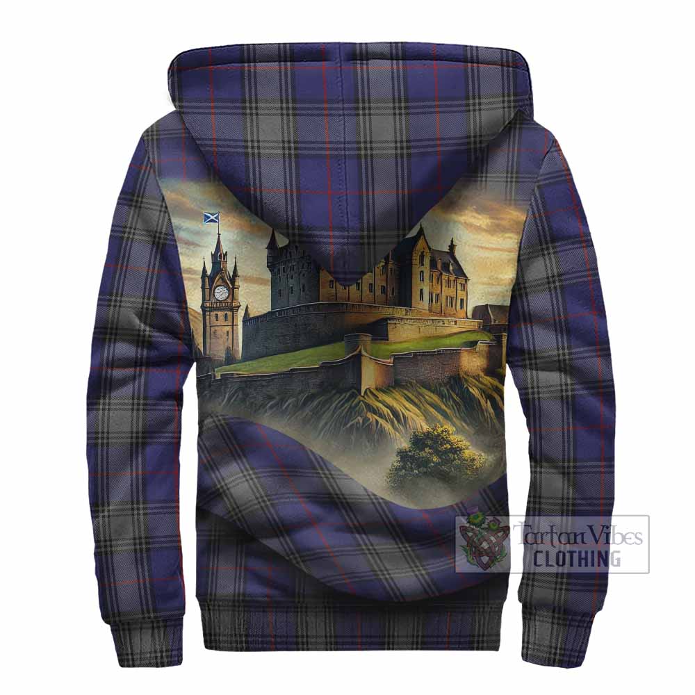 Tartan Vibes Clothing Kinnaird Tartan Family Crest Sherpa Hoodie with Scottish Ancient Castle Style