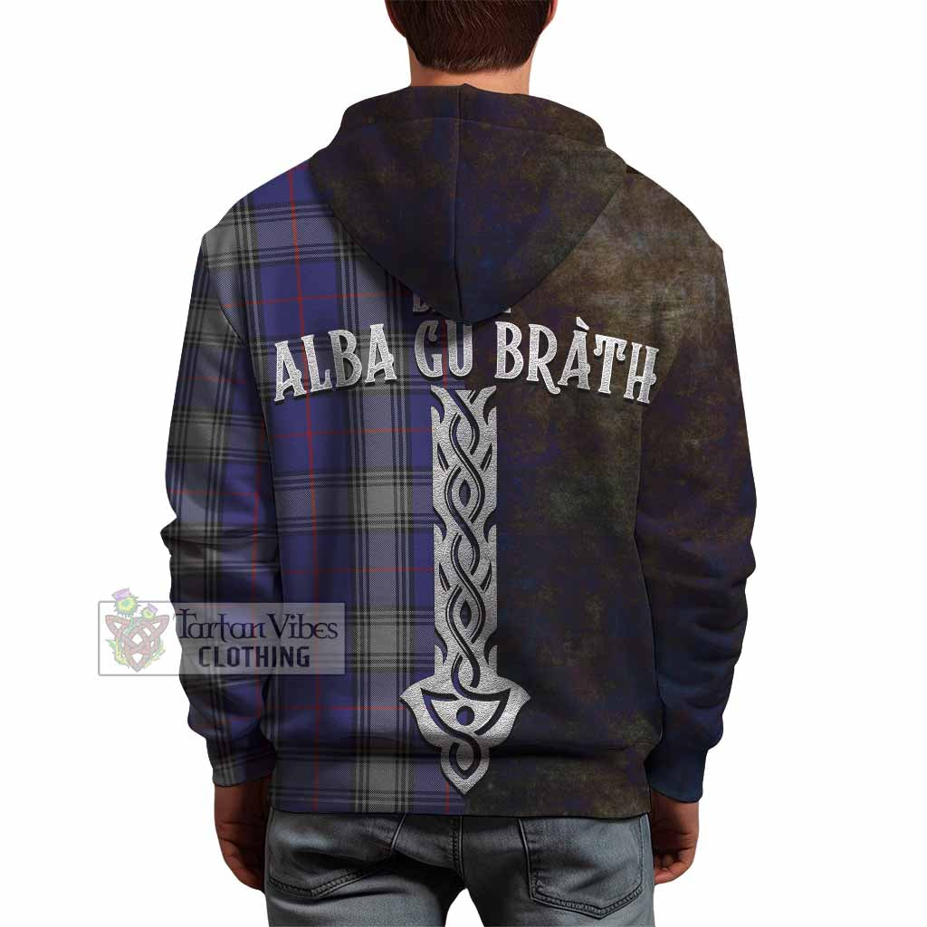Tartan Vibes Clothing Kinnaird Tartan Family Crest Hoodie Alba Gu Brath Be Brave Lion Ancient Style