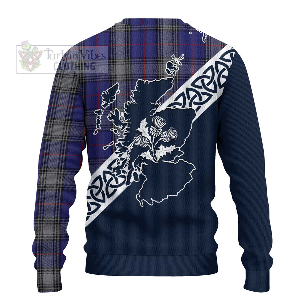 Tartan Vibes Clothing Kinnaird Tartan Knitted Sweater Featuring Thistle and Scotland Map