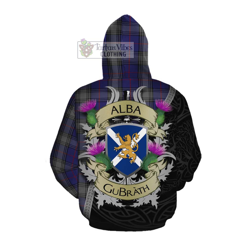 Tartan Vibes Clothing Kinnaird Tartan Family Crest Cotton Hoodie Lion Rampant Royal Thistle Shield Celtic Inspired