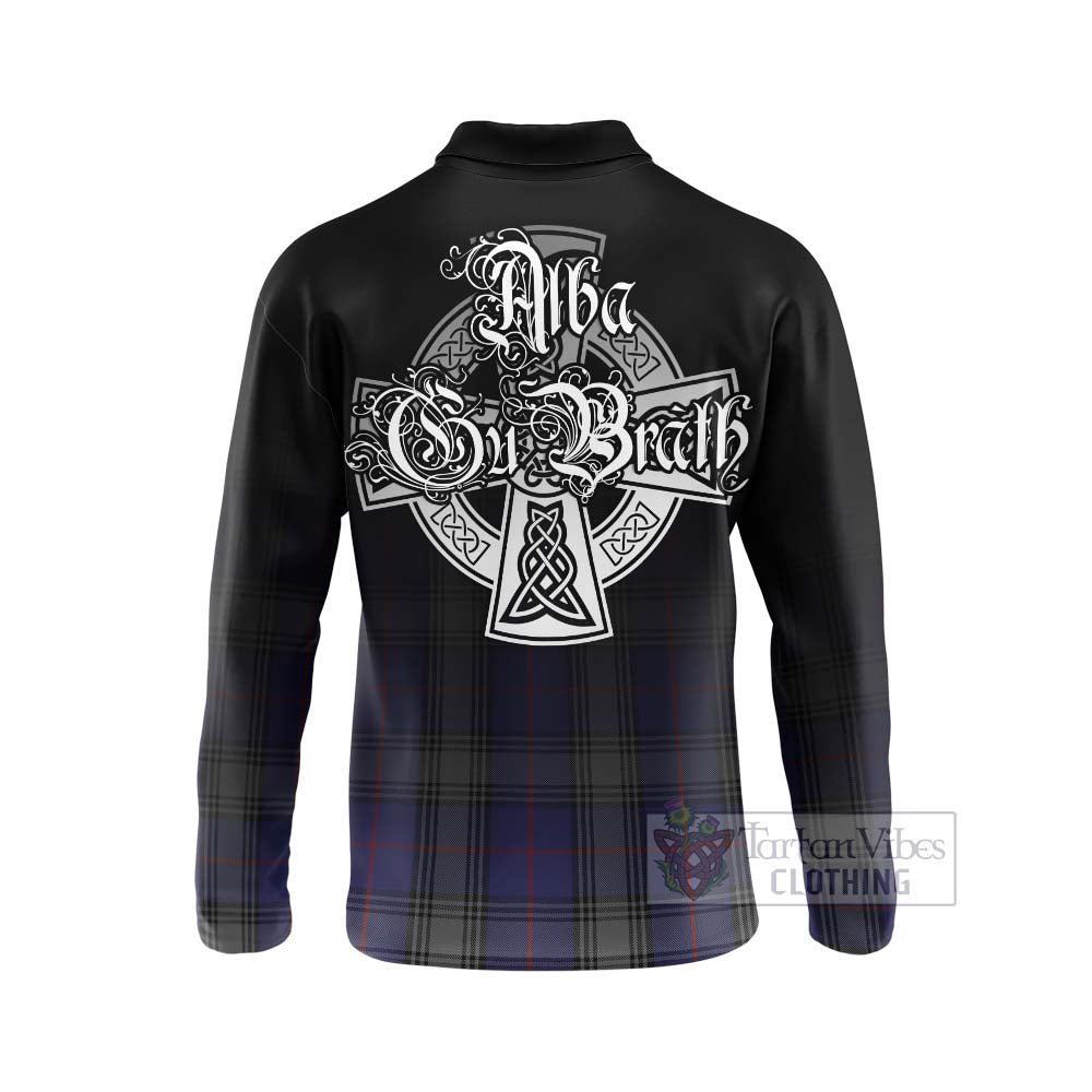 Tartan Vibes Clothing Kinnaird Tartan Long Sleeve Polo Shirt Featuring Alba Gu Brath Family Crest Celtic Inspired