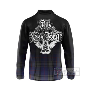 Tartan Vibes Clothing Kinnaird Tartan Long Sleeve Polo Shirt Featuring Alba Gu Brath Family Crest Celtic Inspired