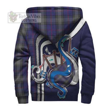 Kinnaird Tartan Sherpa Hoodie with Epic Bagpipe Style