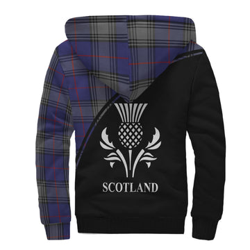 Kinnaird Tartan Sherpa Hoodie with Family Crest Curve Style