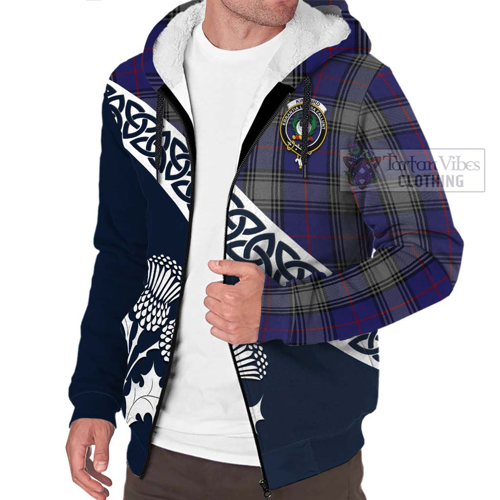 Tartan Vibes Clothing Kinnaird Tartan Sherpa Hoodie Featuring Thistle and Scotland Map