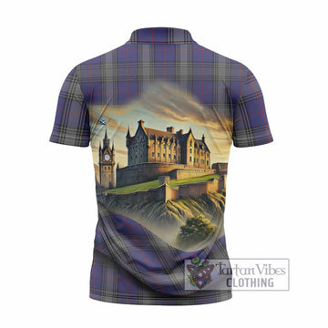 Kinnaird Tartan Family Crest Zipper Polo Shirt with Scottish Ancient Castle Style