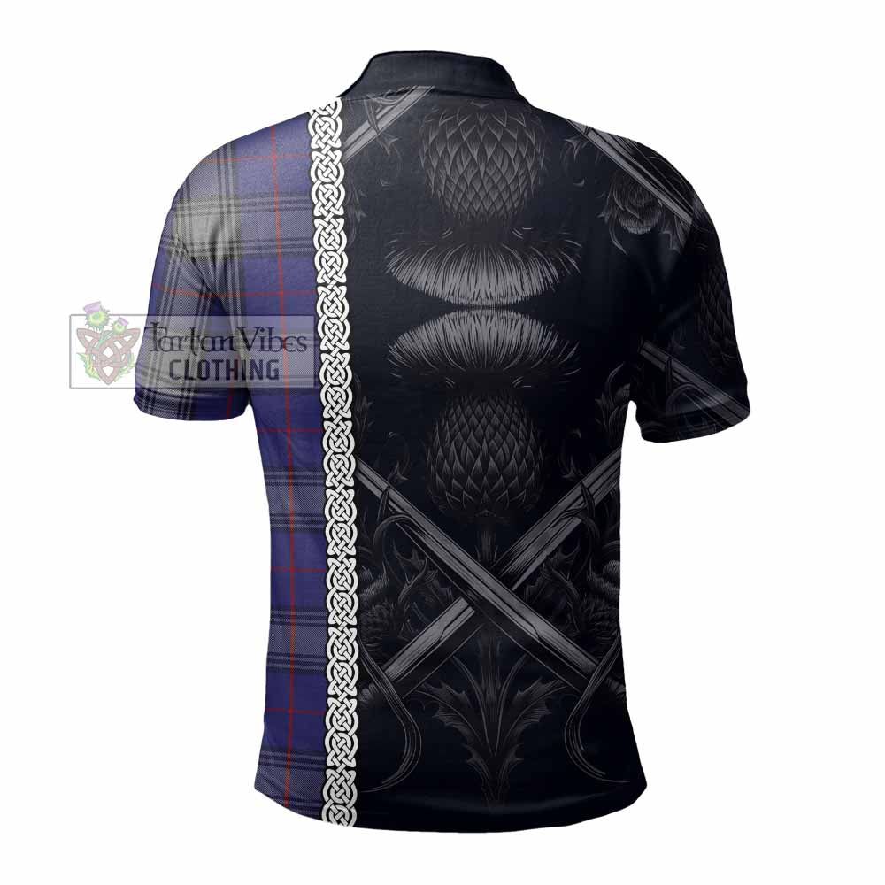 Tartan Vibes Clothing Kinnaird Tartan Polo Shirt with Family Crest Cross Sword Thistle Celtic Vibes