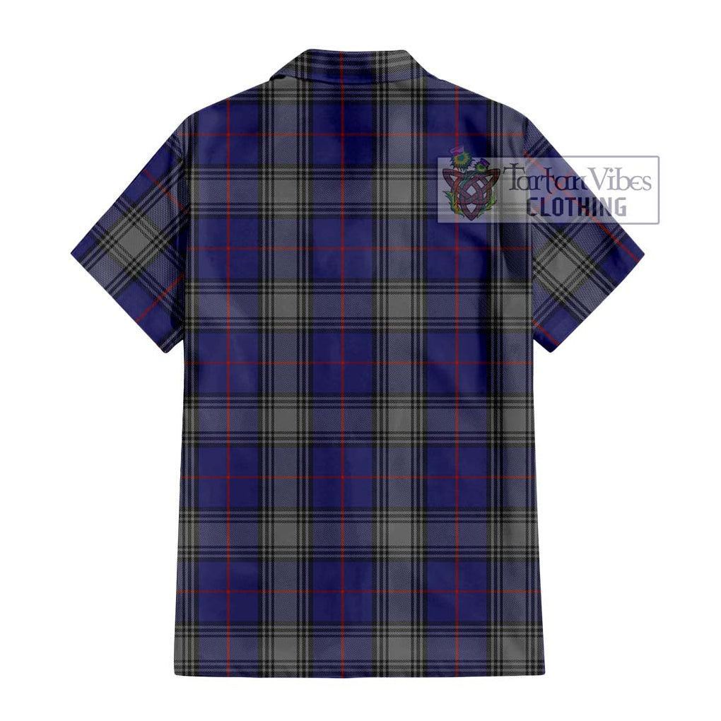 Kinnaird Tartan Short Sleeve Button Shirt with Family Crest DNA In Me Style - Tartanvibesclothing Shop
