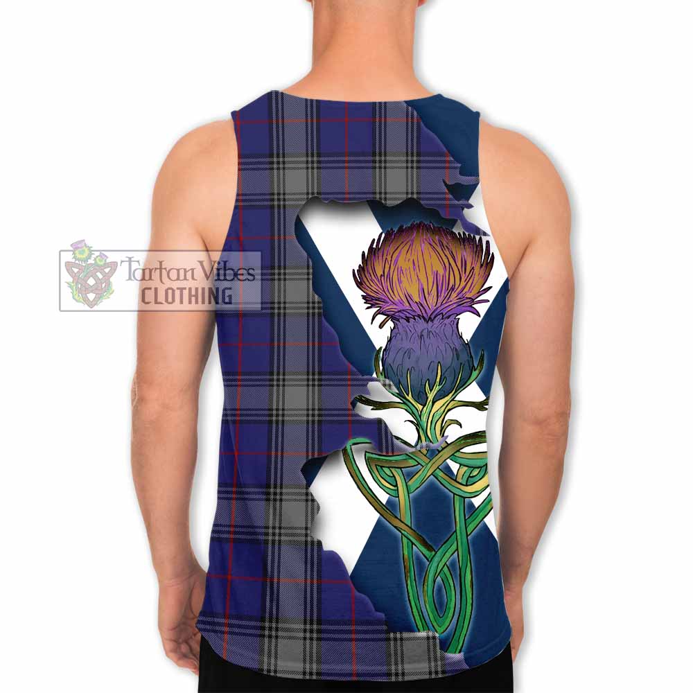 Tartan Vibes Clothing Kinnaird Tartan Family Crest Men's Tank Top Scottish Thistle Celtic Inspired