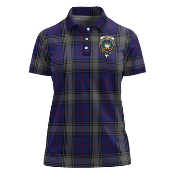 Kinnaird Tartan Polo Shirt with Family Crest For Women - Tartan Vibes Clothing