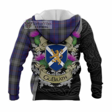 Kinnaird Tartan Family Crest Knitted Hoodie Lion Rampant Royal Thistle Shield Celtic Inspired