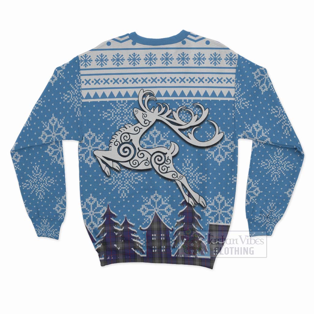 Tartan Vibes Clothing Kinnaird Clan Christmas Sweatshirt Celtic Reindeer Style