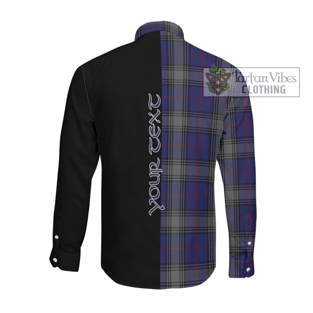 Kinnaird Tartan Long Sleeve Button Shirt with Family Crest and Half Of Me Style Men's Shirt - Tartanvibesclothing Shop