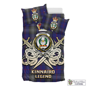 Kinnaird Tartan Bedding Set with Clan Crest and the Golden Sword of Courageous Legacy