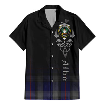Kinnaird Tartan Hawaiian Shirt Shirt Featuring Alba Gu Brath Family Crest Celtic Inspired