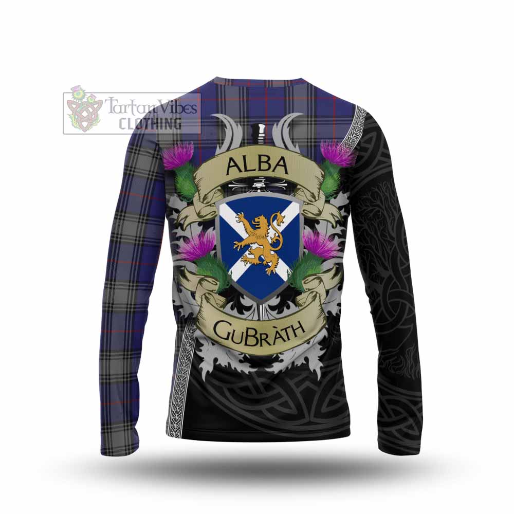 Tartan Vibes Clothing Kinnaird Tartan Family Crest Long Sleeve T-Shirt Lion Rampant Royal Thistle Shield Celtic Inspired