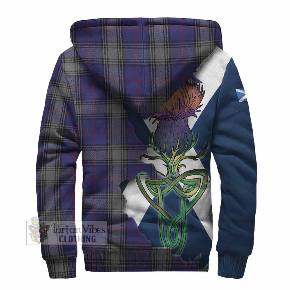 Tartan Vibes Clothing Kinnaird Tartan Family Crest Sherpa Hoodie Scottish Thistle Celtic Inspired