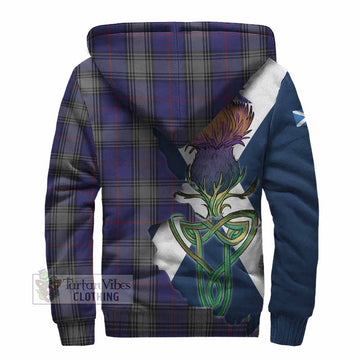 Tartan Vibes Clothing Kinnaird Tartan Family Crest Sherpa Hoodie Scottish Thistle Celtic Inspired