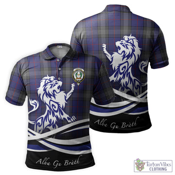 Kinnaird Tartan Polo Shirt with Alba Gu Brath Regal Lion Emblem