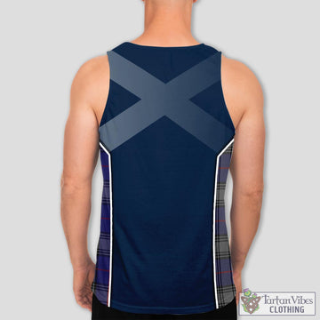 Kinnaird Tartan Men's Tanks Top with Family Crest and Scottish Thistle Vibes Sport Style