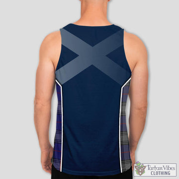 Tartan Vibes Clothing Kinnaird Tartan Men's Tanks Top with Family Crest and Scottish Thistle Vibes Sport Style