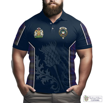 Kinnaird Tartan Men's Polo Shirt with Family Crest and Scottish Thistle Vibes Sport Style