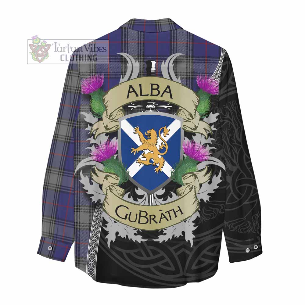 Tartan Vibes Clothing Kinnaird Tartan Family Crest Women's Casual Shirt Lion Rampant Royal Thistle Shield Celtic Inspired