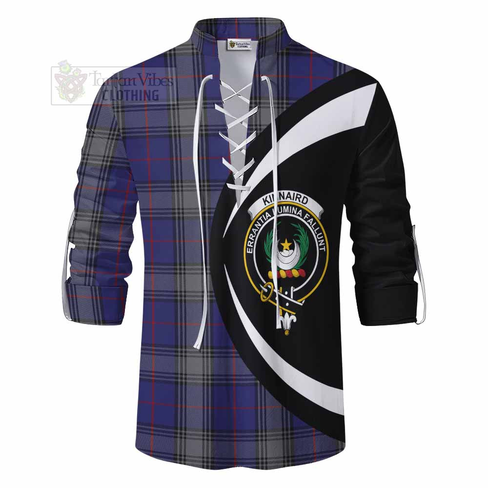 Tartan Vibes Clothing Kinnaird Tartan Ghillie Kilt Shirt with Family Crest Circle Style