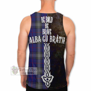 Kinnaird Tartan Family Crest Men's Tank Top Alba Gu Brath Be Brave Lion Ancient Style