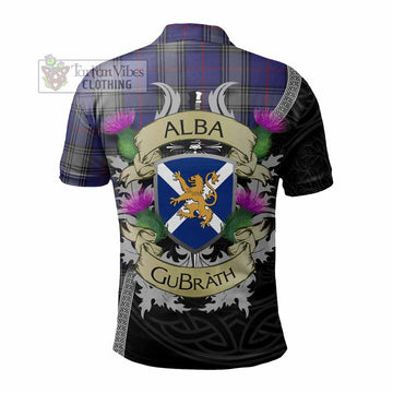 Kinnaird Tartan Family Crest Polo Shirt Lion Rampant Royal Thistle Shield Celtic Inspired