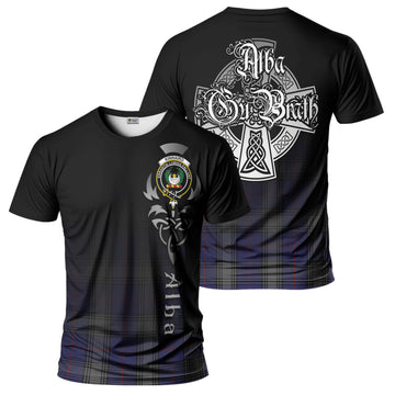 Kinnaird Tartan T-Shirt Featuring Alba Gu Brath Family Crest Celtic Inspired