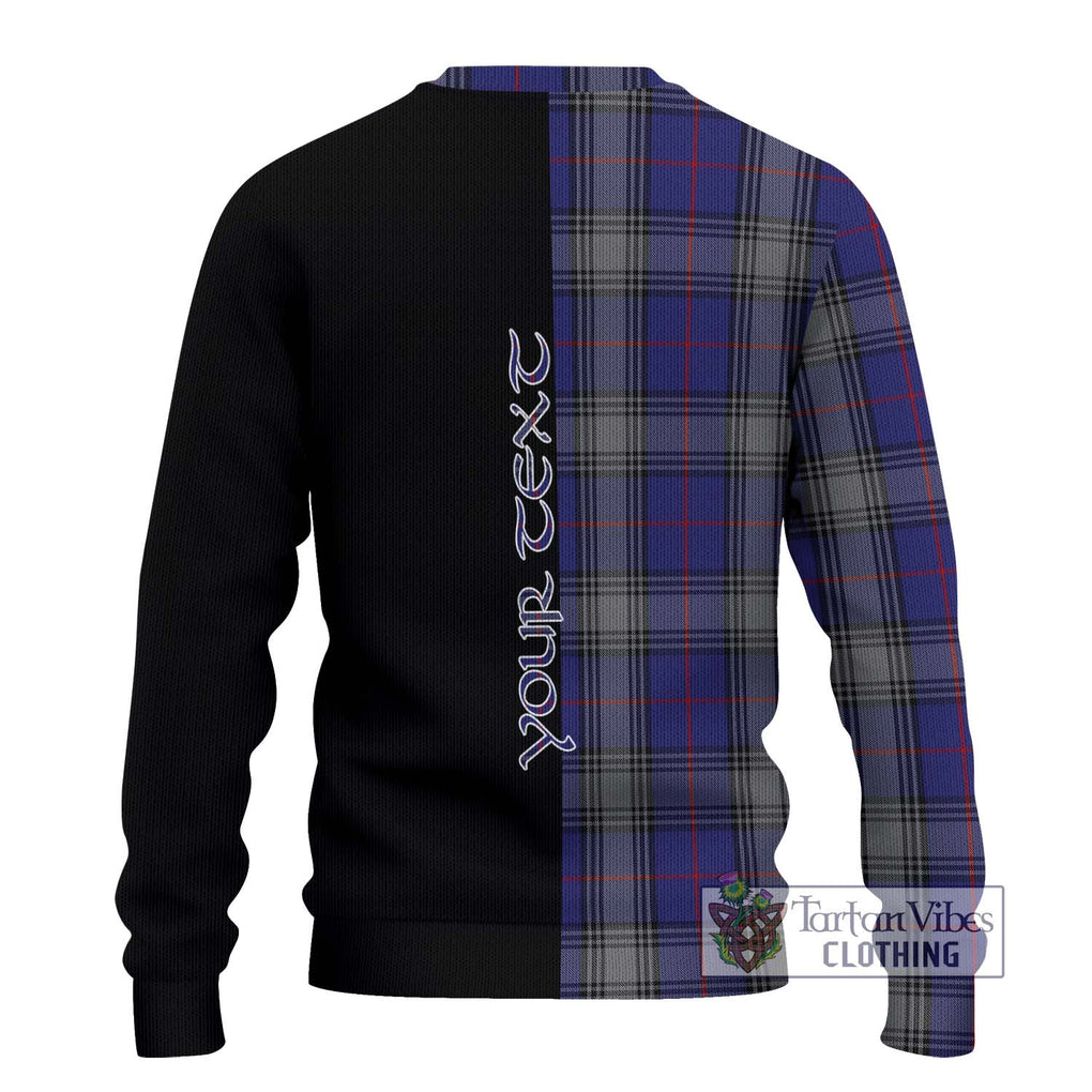 Kinnaird Tartan Knitted Sweater with Family Crest and Half Of Me Style - Tartanvibesclothing Shop