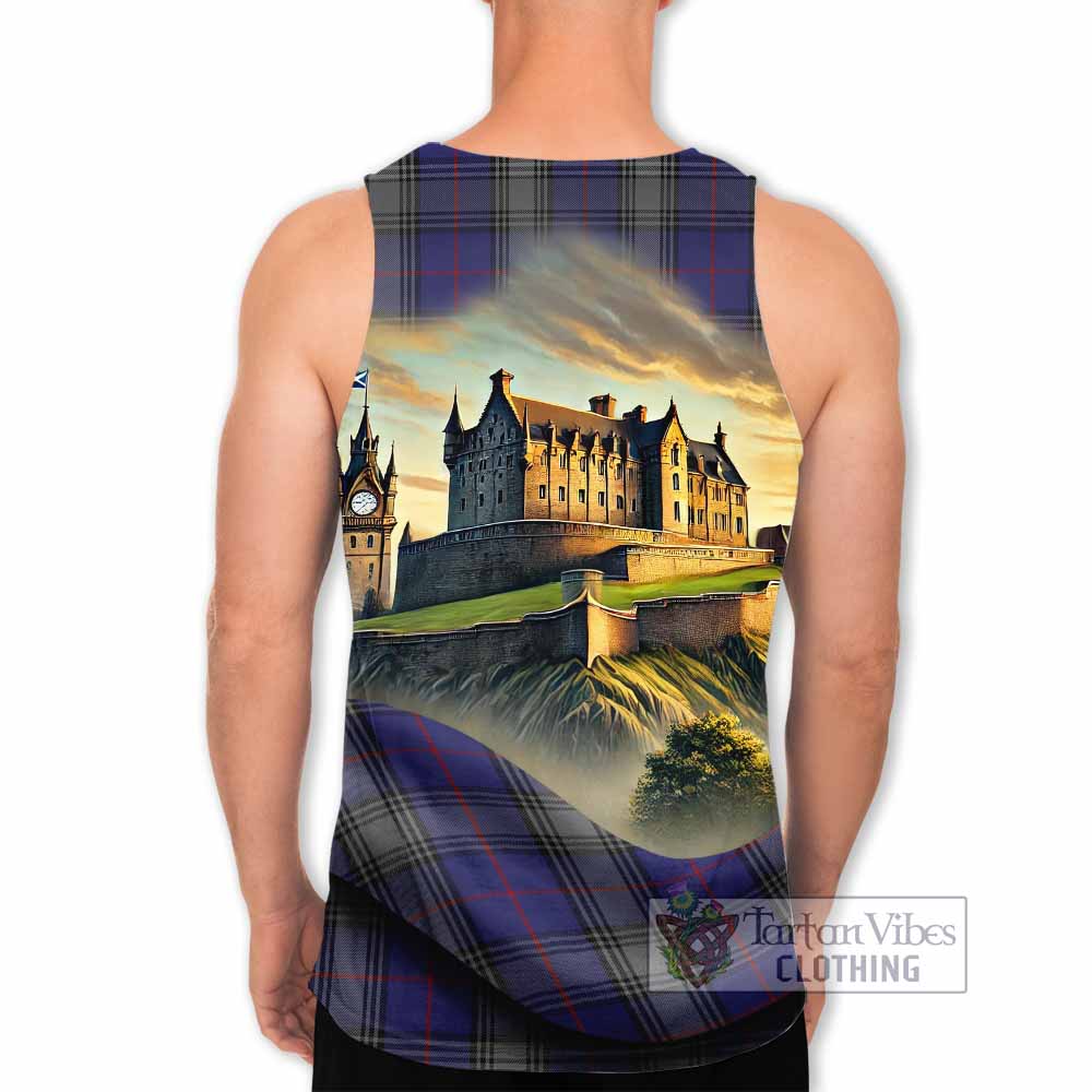 Tartan Vibes Clothing Kinnaird Tartan Family Crest Men's Tank Top with Scottish Ancient Castle Style