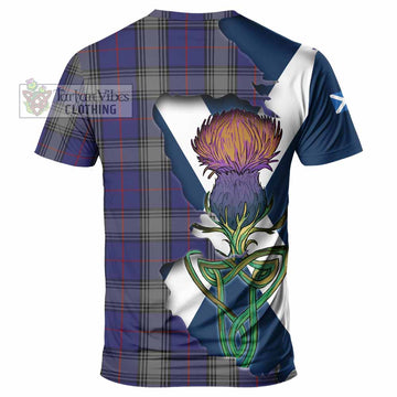 Tartan Vibes Clothing Kinnaird Tartan Family Crest T-Shirt Scottish Thistle Celtic Inspired