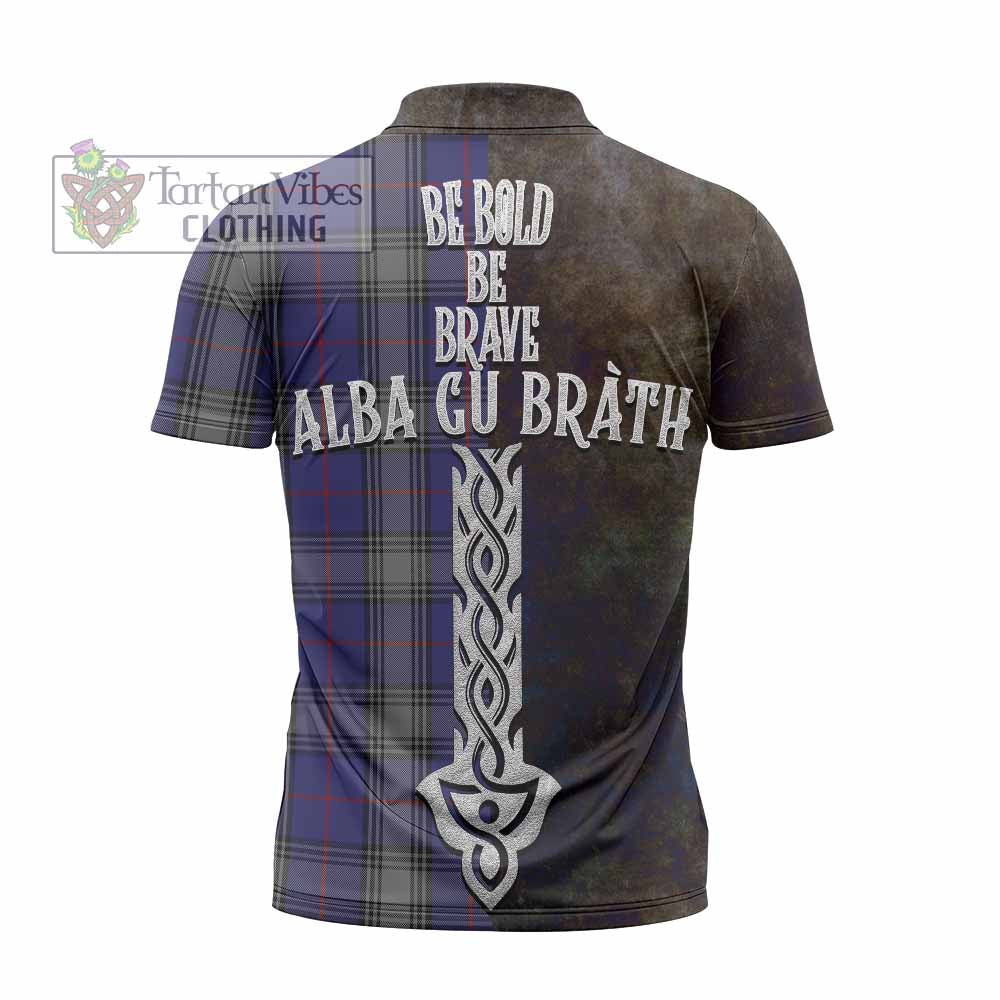 Tartan Vibes Clothing Kinnaird Tartan Family Crest Zipper Polo Shirt Alba Gu Brath Be Brave Lion Ancient Style