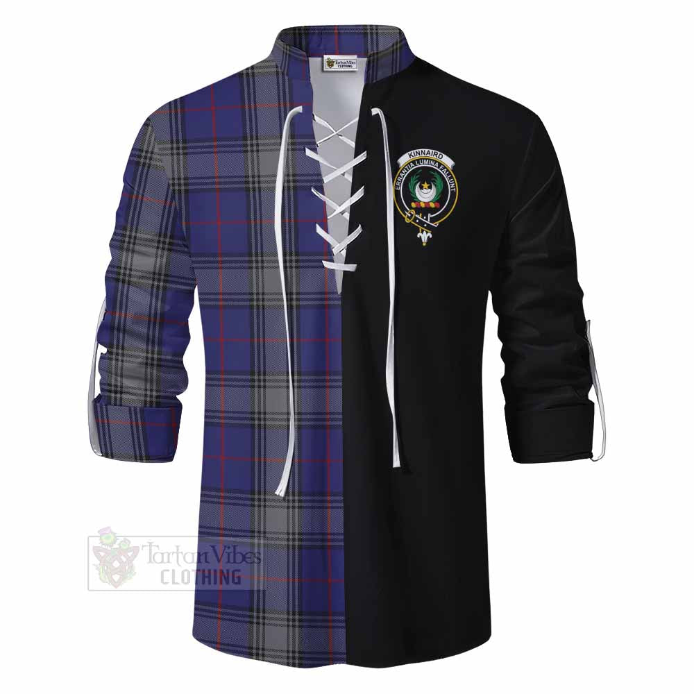 Tartan Vibes Clothing Kinnaird Tartan Ghillie Kilt Shirt with Family Crest and Half Of Me Style