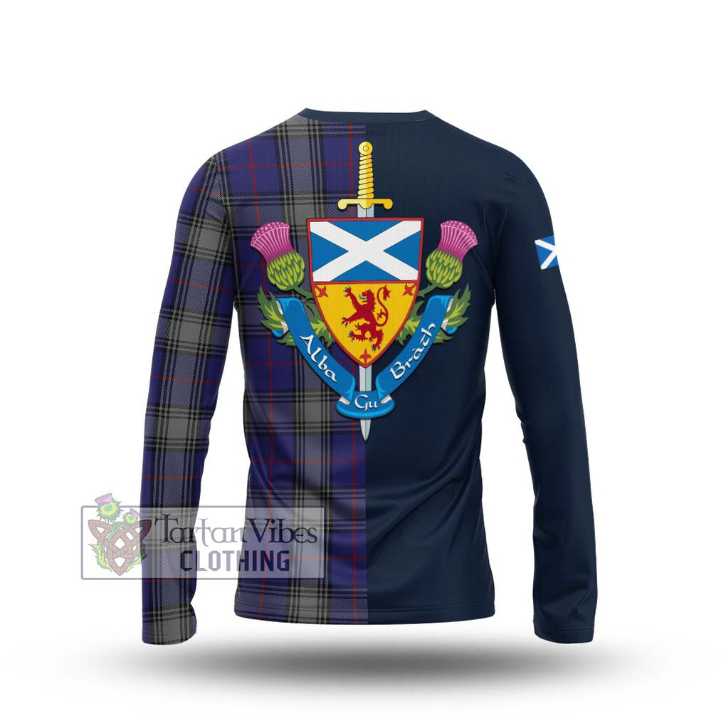 Tartan Vibes Clothing Kinnaird Tartan Long Sleeve T-Shirt with Scottish Lion Royal Arm Half Style
