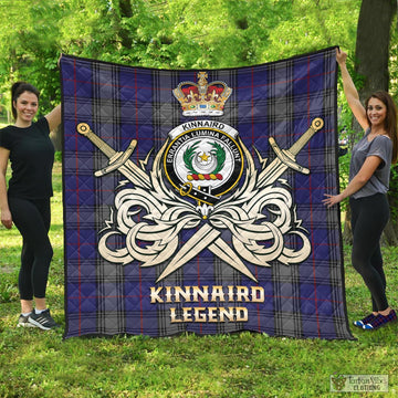 Kinnaird Tartan Quilt with Clan Crest and the Golden Sword of Courageous Legacy