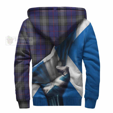 Kinnaird Tartan Sherpa Hoodie with Family Crest Scotland Patriotic Style