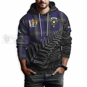 Kinnaird Crest Tartan Hoodie with New Zealand Silver Fern Half Style