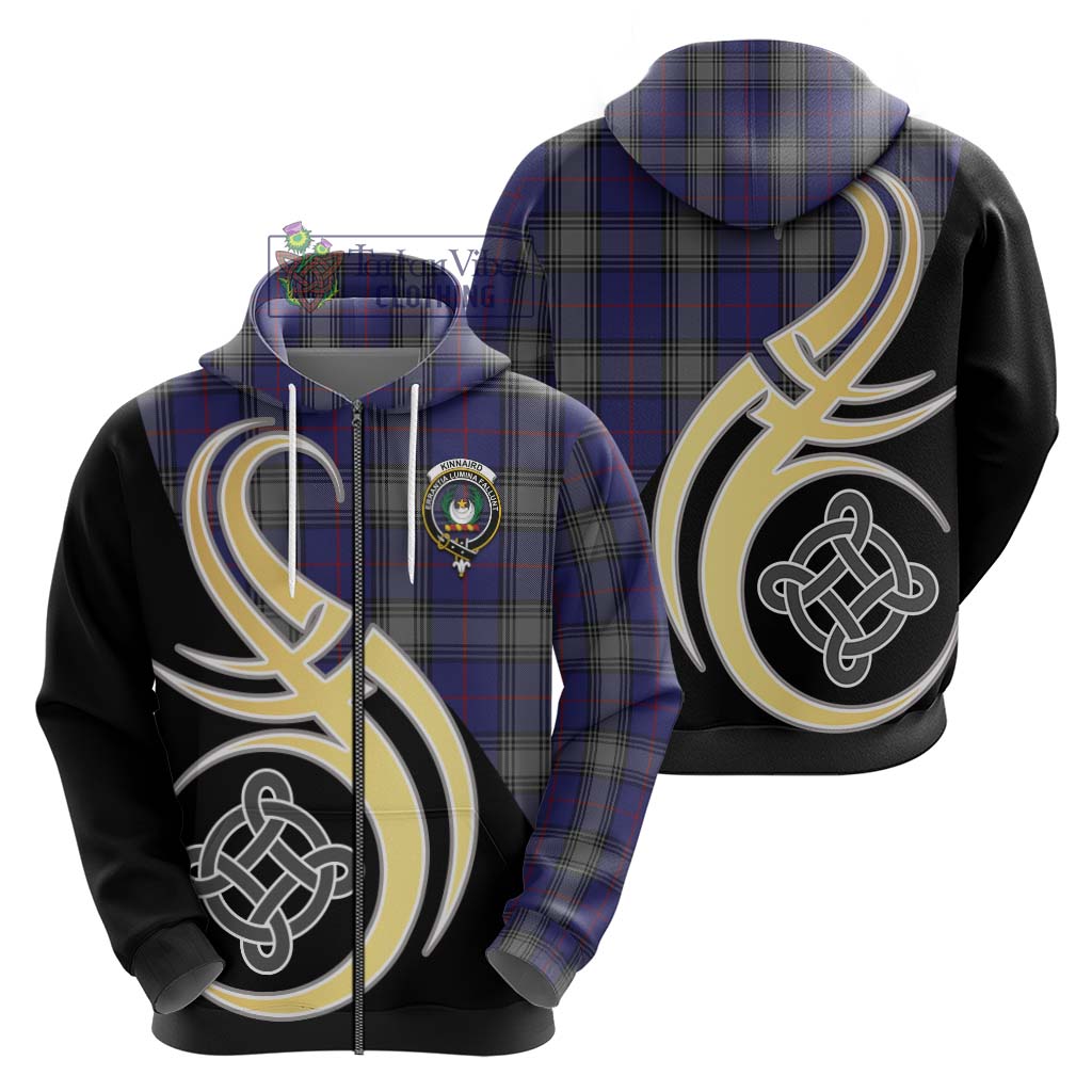 Kinnaird Tartan Hoodie with Family Crest and Celtic Symbol Style - Tartan Vibes Clothing