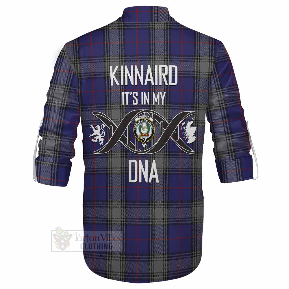 Tartan Vibes Clothing Kinnaird Tartan Ghillie Kilt Shirt with Family Crest DNA In Me Style