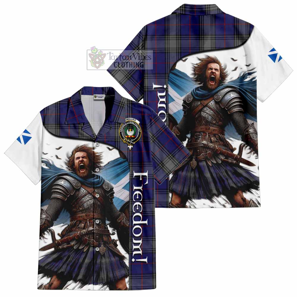 Tartan Vibes Clothing Kinnaird Crest Tartan Short Sleeve Button Shirt Inspired by the Freedom of Scottish Warrior