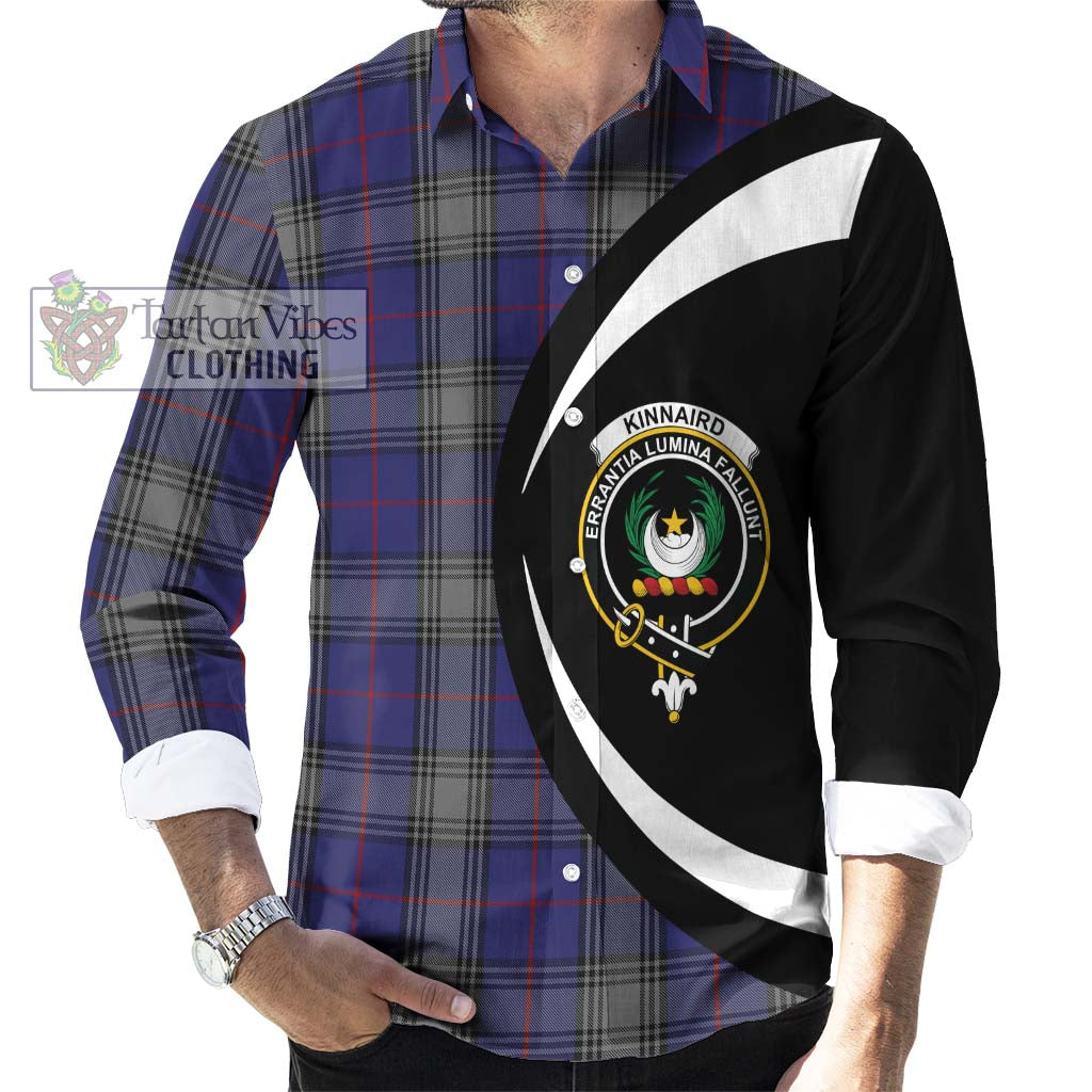 Kinnaird Tartan Long Sleeve Button Up with Family Crest Circle Style - Tartan Vibes Clothing