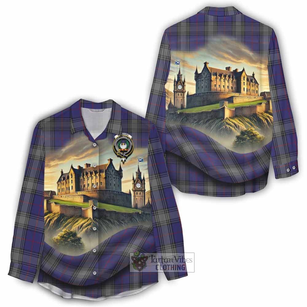 Tartan Vibes Clothing Kinnaird Tartan Family Crest Women's Casual Shirt with Scottish Ancient Castle Style