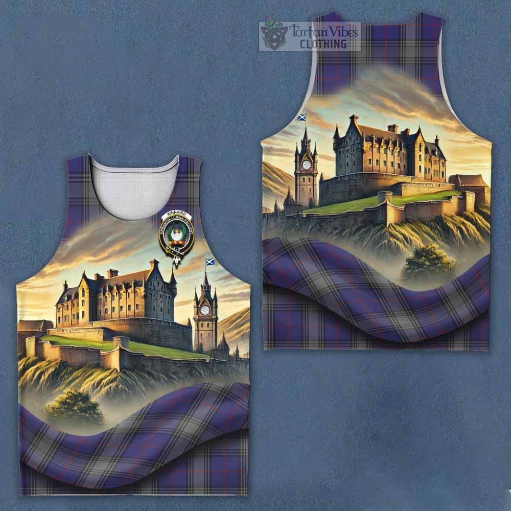 Tartan Vibes Clothing Kinnaird Tartan Family Crest Men's Tank Top with Scottish Ancient Castle Style