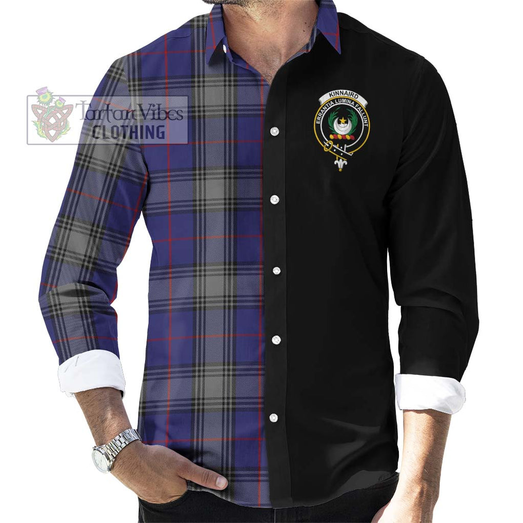 Kinnaird Tartan Long Sleeve Button Shirt with Family Crest and Half Of Me Style - Tartanvibesclothing Shop
